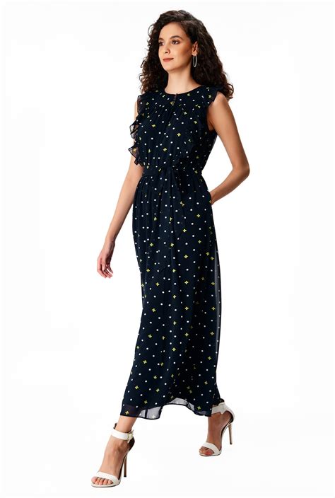 Dot Georgette Ruffle Dress 